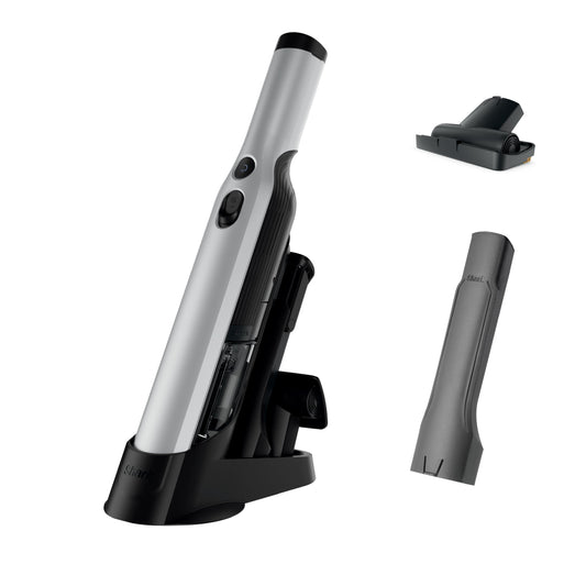 Shark WANDVAC Cordless Hand Vac, Lightweight, Versatile and Portable at 1.4 lbs., Powerful Suction, Charging Dock, One-Touch Empty, NEW Furfins Tool & Crevice Tool for Pet & Home, Gray, WV201WH