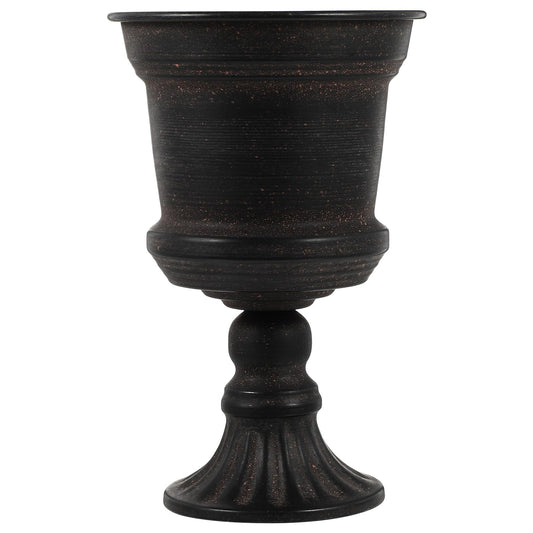 Yardwe Iron Urn Planter, Rustic Metal Flower Pots Decoration Vase for Wedding Party Home Garden Porch Front Door Decoration (Black)