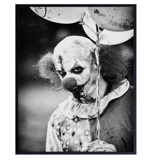 Scary Clown - Creepy Clown - Gothic Wall Art - Gothic Decorations - Goth Wall Decor - Goth Room Decor - Satanic Artwork - 8x10 Horror Movie Poster
