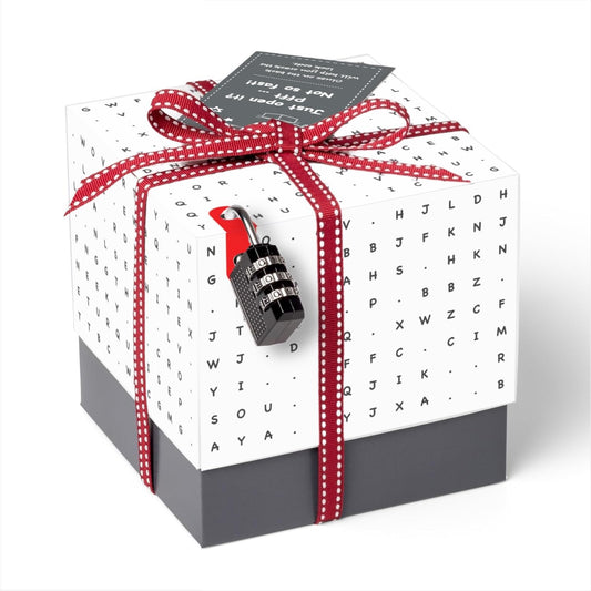 Puzzle Gift Box – Solve 3 Puzzles to Unlock The Surprise – Unique Packaging for Small Gifts, 2nd Generation (White)
