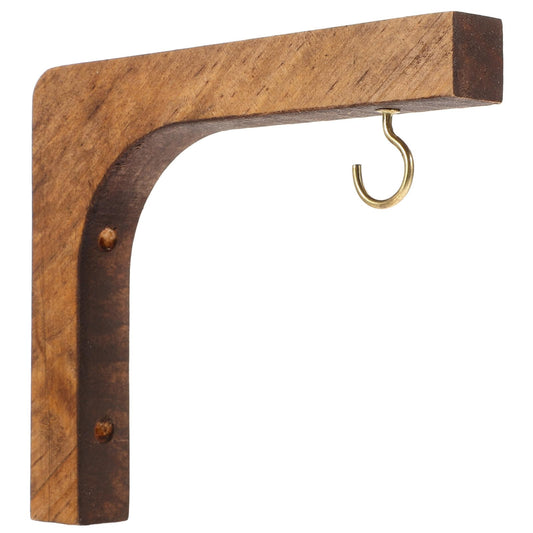 NULYLU Wooden Plant Hook Wall Mount Indoor Hanging Plant Hanger Bracket Solid Wood Walnut Color for Indoor Outdoor