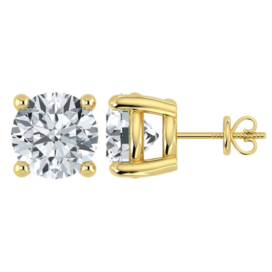 Shop QSE 1.00 Carat Lab Grown Diamond Stud Earrings for Women IGI Certified 14k Yellow Gold with Screwback Four Prong Jewelry (E-F Color, VS1-VS2 Clarity)