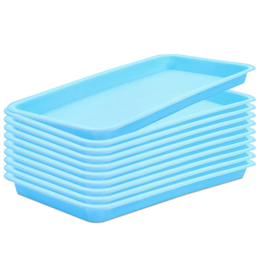 Nsmykhg Plant Drip Trays,10 Pack Plant Saucer Tray Flower Pot Drip Trays,Large Rectangular Plant drip Tray, Sturdy Rectangular Plant Saucer Drip Trays for Indoor and Outdoor (Blue)