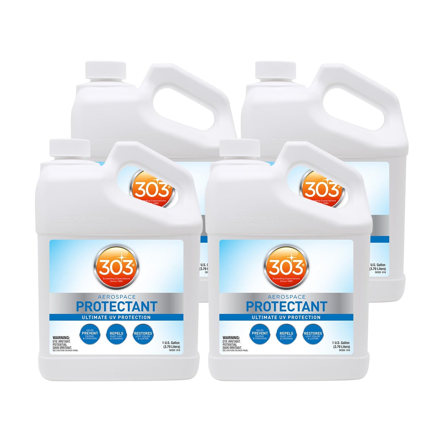 303 Products Aerospace Protectant – UV Protection – Repels Dust, Dirt, & Staining – Smooth Matte Finish – Restores Like-New Appearance – 128 Fl. Oz. (30320-4PK)