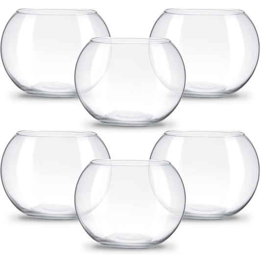 Clear Bowl Glass Vase Bubble Glass Round Vase Clear Bubble Planter Terrarium Fish Bowl Vase for Wedding Event Home Decor Flowers Fish(6 Pcs,4.5 x 3.7 x 5.9 Inch)