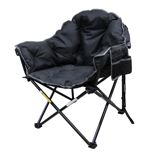 Caravan Canopy Sports Elite Club Chair with Cloud Comfort – Plush Oversized Folding Chair with Extra Cushioning, Portable Relaxing Outdoor Chair for Camping, Tailgating & Backyard