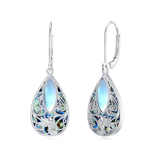Hummingbird Filigree Earrings Sterling Silver Hummingbird Drop Dangle Earrings Filigree Leverback Earrings Jewelry Gifts