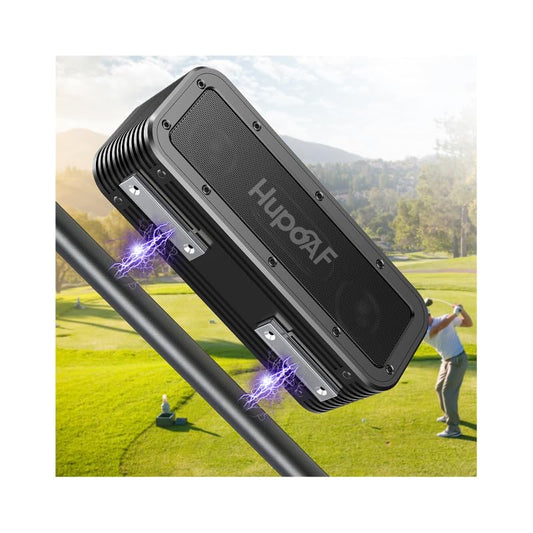 Hupoaf Portable Bluetooth Golf Speaker, 50W Strong Magnetic Bluetooth Speaker Wireless, 6600mAh Loud Stereo Sound, 30Hrs Dual Pairing for Golf Cart, IPX7 Waterproof, SD Card for Camping/Home/Outdoor
