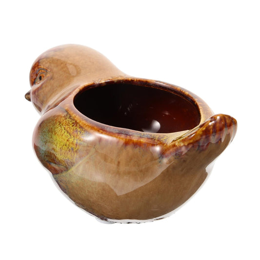 Ceramic Planter Pot Bird Shaped Succulent Flowerpot for Indoor Outdoor Plants Artistic Small Cactus Holder Multifunctional Garden Decoration