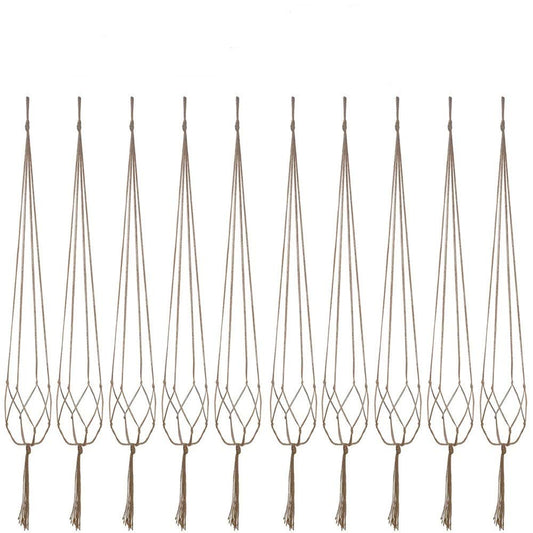 Plant Hanger, 10 Pieces 40'' Macrame Plant Hangers, Hanging Planters for Indoor Plants Pots, Plant Holder Basket Jute Rope Holder for Indoor Outdoor Garden Home Decorations (Natural)