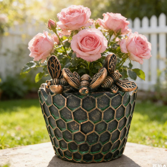 Juliahestia Garden Flower Pots Outdoor Planter: Decorative Pots for Plants Indoor with Drainage Cute Small 6 inch Mums Gardening Porch Railing Yard Decor Patio Decorations
