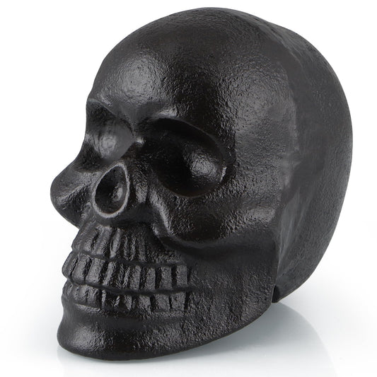 MOLIGOU Skull Statue, Human Skull Sculpture Halloween Decor, Cast Iron Collectible Skull Figurine