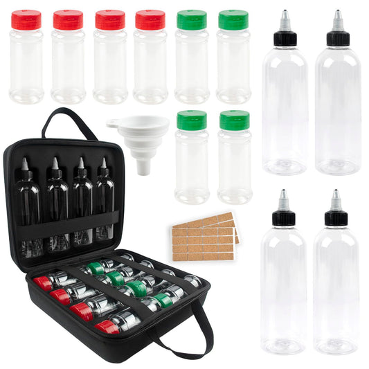 Camping Portable Spice Set with 12 Spice Containers Storage Bottle Pepper & Salt Spice Shakers, Separable Storage Bag for Outdoor Travel Camping BBQ Picnic Seasoning Kit Carrying Case