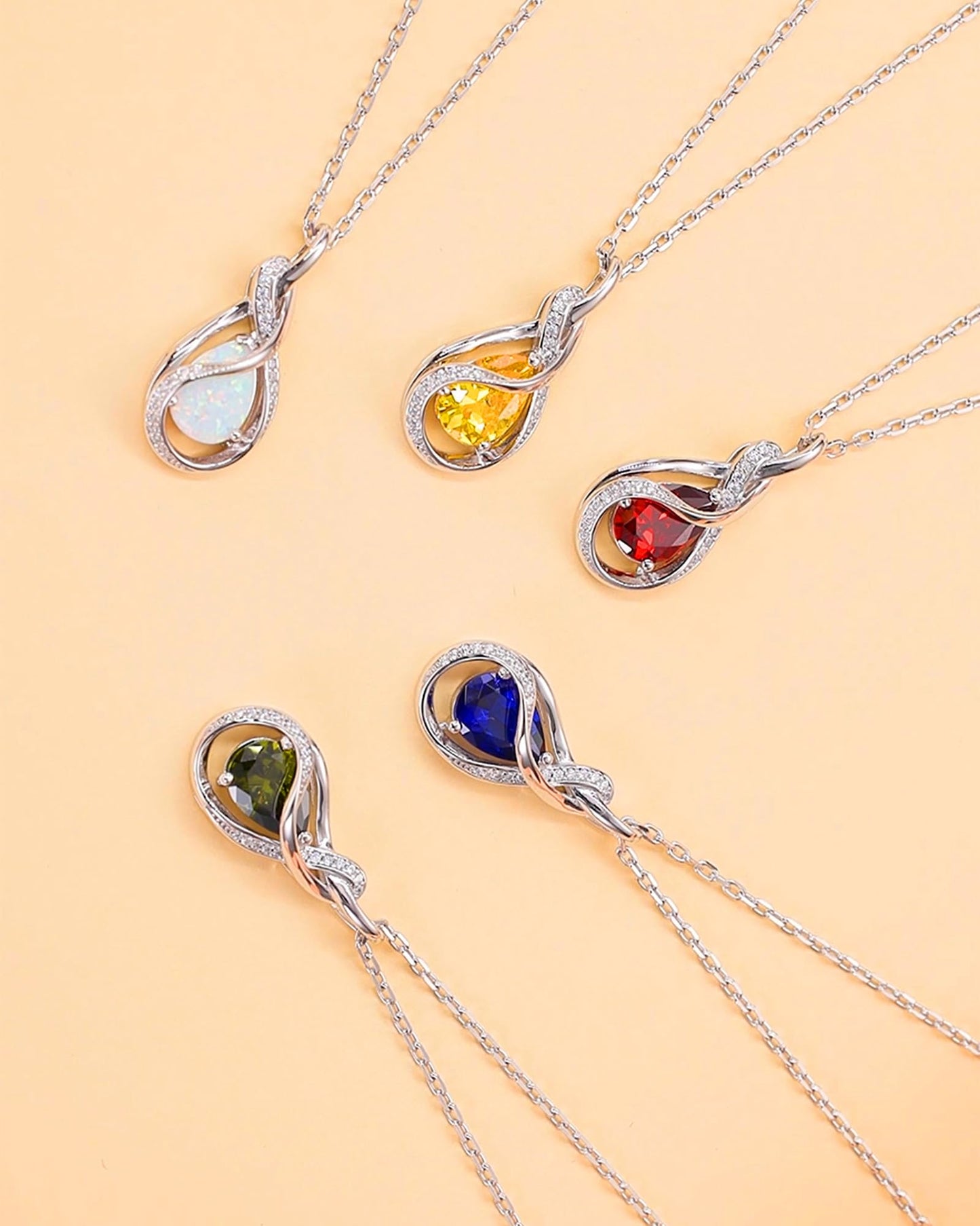 FANCIME Alexandrite Necklace June Birthstone Sterling Silver Infinity Knot Pendant Necklace Gemstone Fine Jewelry Birthday Graduation Mothers Day Gifts for Women Mom