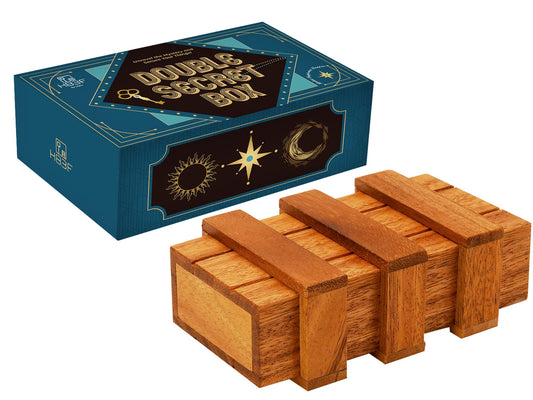 BSIRI Wooden Secret Money Puzzle Box Brain Teaser with Hidden Compartments Ideal Jewelry Stash 3D Lock Gift Card Wood Stash Holder for Cash Gifts Storage for Kids and Adults Double Magic Puzzles Boxes