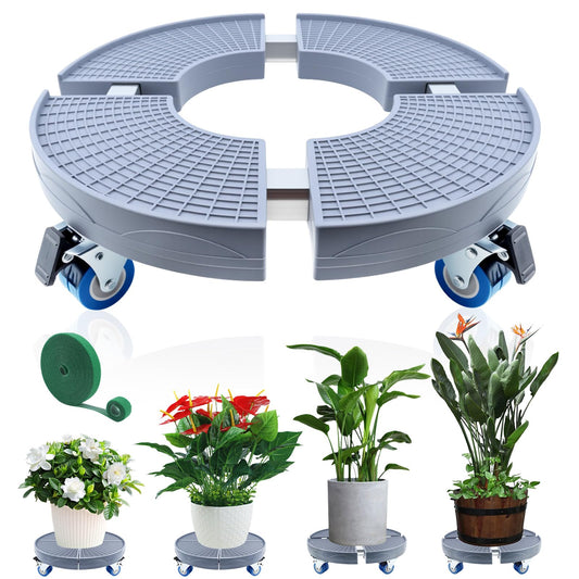 K KASONIC Plant Caddy with Wheels, 15-20 inch Adjustable Rolling Plant Stand Support 330lbs Capacity, Large Plant Dolly Cart for Indoor Outdoor Garden Pot, Plants or Flower Pots Mover (Grey 1 Pack)