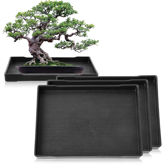 4 Pcs Bonsai Humidity Plant Tray Drip Trays, Plastic Plant Pots Saucers Drainage Trays Square Plants Water Catcher Tray for Indoors Outdoors Cactus Succulents Tree to Drain & Decorate (8.2" x 6.2")
