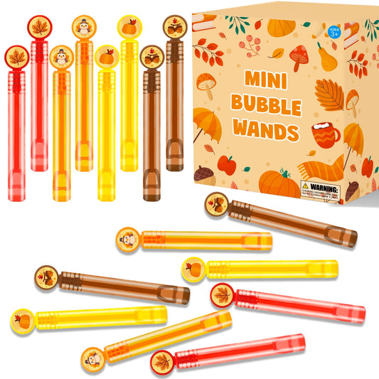 Thanksgiving Goodie Treat Bag Stuffers for Kids 32 Pack, Friendsgiving Small Bubbles Party Favors Supplies for Toddlers, Fall Autumn Birthday Classroom Prize Toys Gifts Basket Trinkets Decorations
