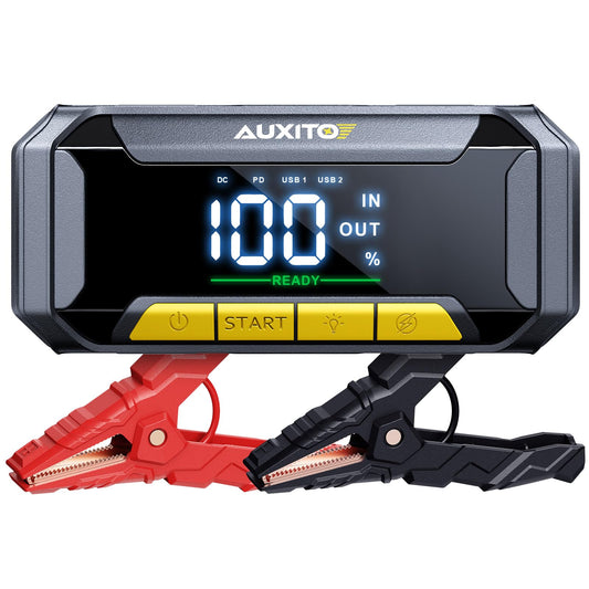 AUXITO 8000A Portable Jump Starter for All Gas/12L Diesel, 20000mAh Car Battery Booster Jump Pack, Jump Box for Car with 60W Fast Charging, LCD Screen Display, 700LM LED Light