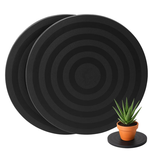 Lazy Susan Turntable Stand 8 Inch - Heavy Duty Non-Skid Swivel Base with Steel Ball Bearings | 360° Rotation for Plants, Monitors, TVs, Models, Crafts (12 INCH-2PC)