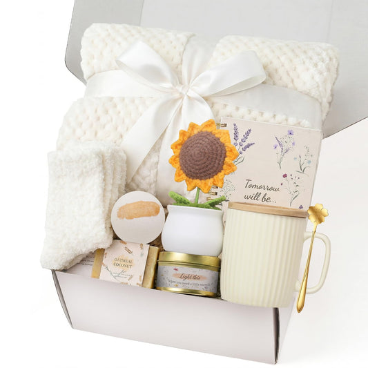 SRCEPIY Get Well Gifts for Women Unique Birthday Self Care Gifts for Women Condolences Care Package Spa Kit Thinking of You Feel Better Inspirational Sympathy Gift Basket for Her Mother Sister Grandma