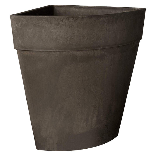 Arcadia Garden Products PSW Pot Collection HA45DC Corner Triangle Planter Pot for Indoor and Outdoor Plants and Gardens, 13.5-inch x 17.5-inch, Dark Charcoal