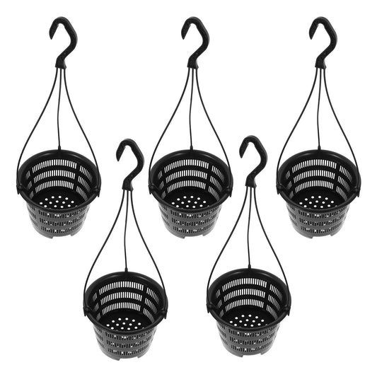 BESPORTBLE 5-Piece Hanging Planter Set - Plastic Orchid Planting Pots for Indoor and Outdoor Decor, Wall-Mounted Baskets for Artificial or Real Plants
