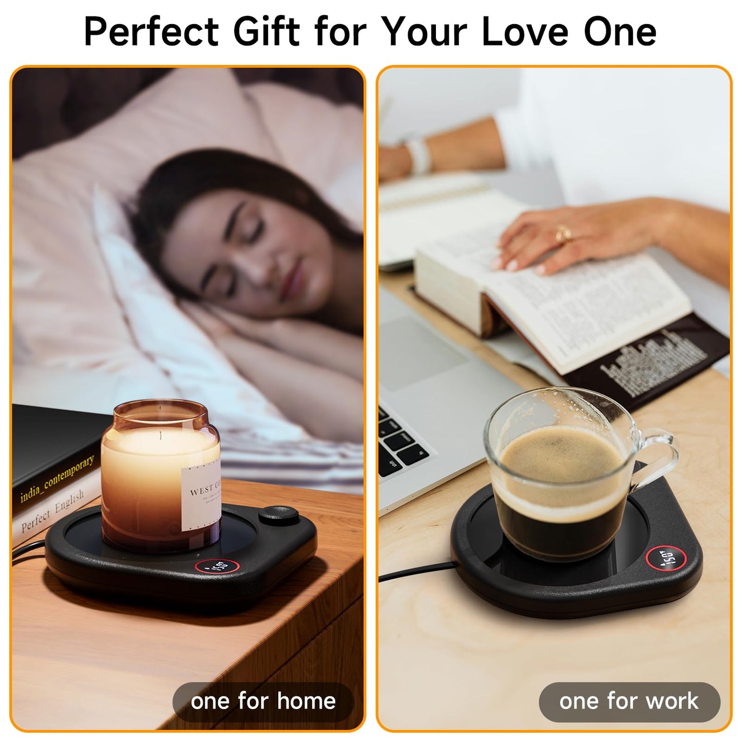 Oracer Coffee Mug Warmer for Desk, Electric Cup Heater for Tea Milk Beverages with Adjustable Temperature Display, Auto Shut Off Timer Mug Sensor, Candle Wax Heating Plate, Ideal Gift Accessory