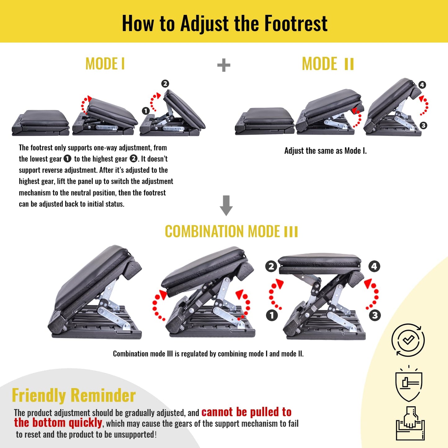 Foot Rest for Under Desk at Work Enlarged, Ergonomic Footrest with Adjustable Height and Angle, Foldable Foot Stool with Removable Pad Massage Beads for Office Gaming Chair Black