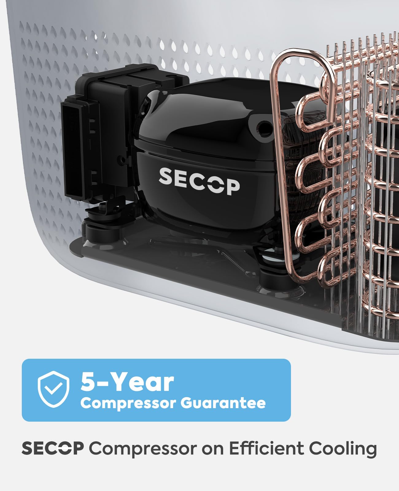 ICECO GO20 Dual Zone 12V Refrigerator, Portable Fridge Freezer with SECOP Compressor, DC 12/24V, AC 100-240V, 0℉ to 50℉, Electric Cooler for Truck, RV, SUV, Outdoor, Driving, 21 Quart, Gray