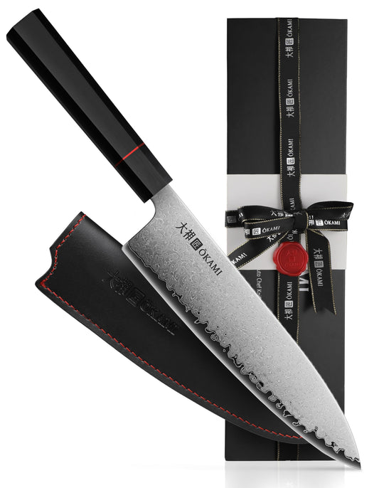 Chef Knife 8 Inch - Hand Forged Kitchen Knife with 67-Layer Japanese Damascus Steel, AUS-10 Core & G10 Handle - Ultra Sharp, Perfectly Balanced Gyuto Knife for Home Chefs and Professionals