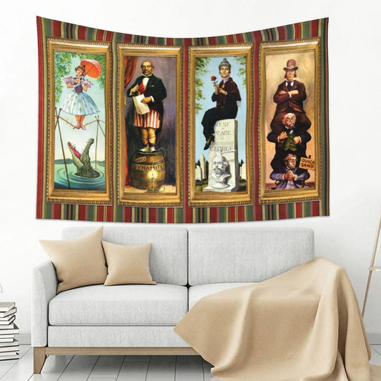 Flurvivo Haunted Tapestry 40"x30" Halloween Horror Home Decorative Wall Tapestries Wall Hanging Wall Art For Horror Theme Party Decor Dorm Bedroom Living Room
