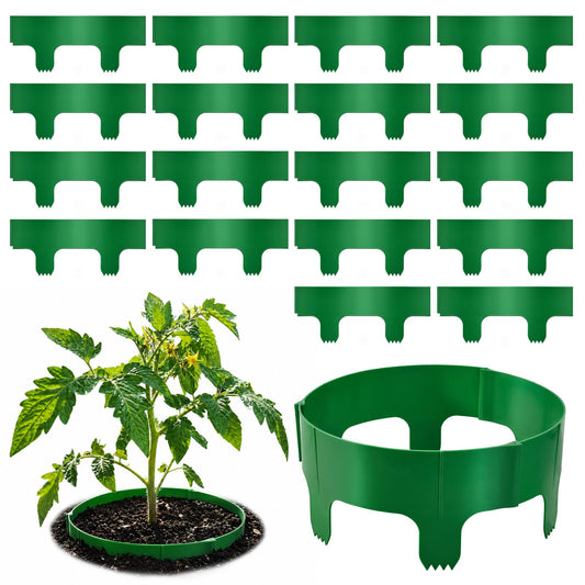 18 Panels Planting Grow Rings, Diameter Range 7-17.5 Inches, Garden Rings for Flowers, Vegetables, Seedlings, Pots, Planters and Garden Beds, Helps Separate Rock and Define Planting Spaces