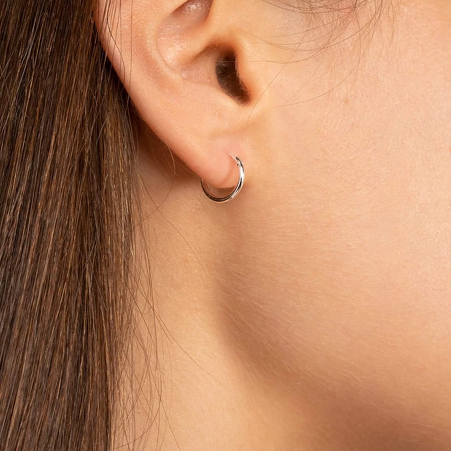 EPIRORA Silver Hoop Earrings- Cartilage Earring Small Hoop Earrings for Women Men,4 Pairs of Hypoallergenic 925 Sterling Silver Tragus Earrings(Silver,8mmx4)