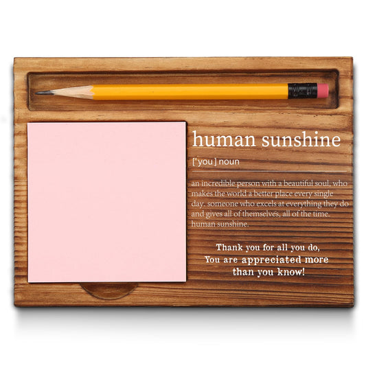 Human Sunshine Gifts for Women, Coworker Leaving, Human Sunshine Sticky Note Holder, Thank You Appreciation Gifts Friends Women Men Coworkers Self-Stick Note Pad Holders GAA51