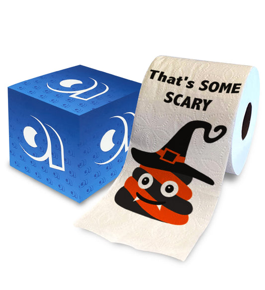 Printed TP That's Some Scary Sh*t Printed Toilet Paper Gag Gift – Scary Toilet Paper Roll for Surprise, Prank, Funny Novelty Gift for Spooky Haunted House Party Halloween Decoration – 500 Sheet