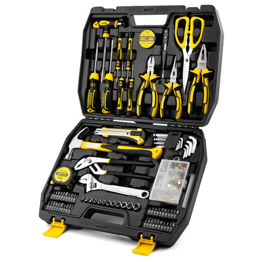DOWELL Tool Set 185 Piece, General Household Tool Kit, Hand Tool Kit with Toolbox Storage Case for Home Repair