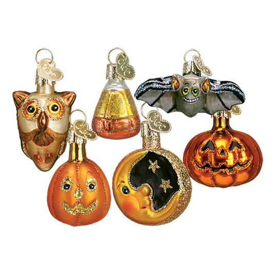 Old World Christmas Miniature Halloween Assortment Glass Blown Ornament for Christmas Tree, Handcrafted Holiday Decoration, Mini Collection