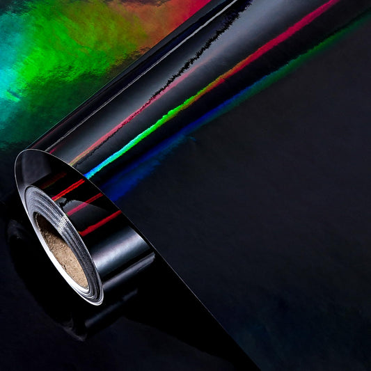 LeZakaa Black Wrapping Paper Roll, Holographic Iridescent Wrapping Paper for Birthday, Valentine's, Halloween, Holiday Party, Large Roll, 30 inches x 32.8 Feet (92.9 sq.ft.)