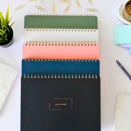 Merely Home Undated Daily Planner | 8.25” x 11.75” Work To-Do Notebook | ADHD Academic Organizer | Multi-Layout | Men and Women Planner | College Supplies | Navy | Landscape Layout