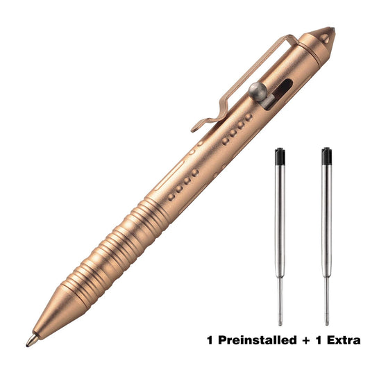 SMOOTHERPRO Bolt Action Pen with Tungsten Side 3 Colors for EDC Pocket Color Rose Gold(TP158)
