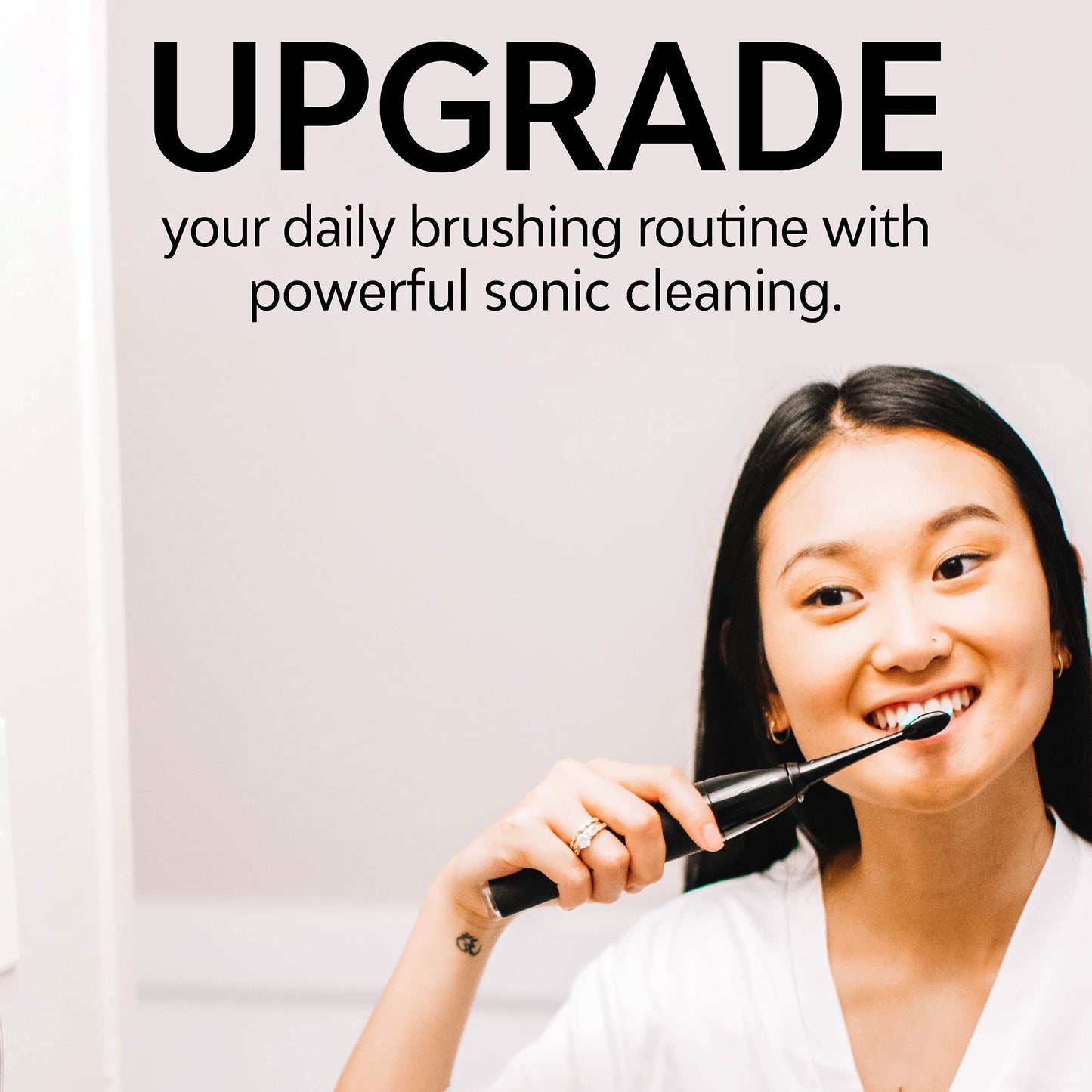 Tao Clean UV Sanitizing Sonic Toothbrush and Cleaning Station, Electric Toothbrush, Dual Speed Setting, Black