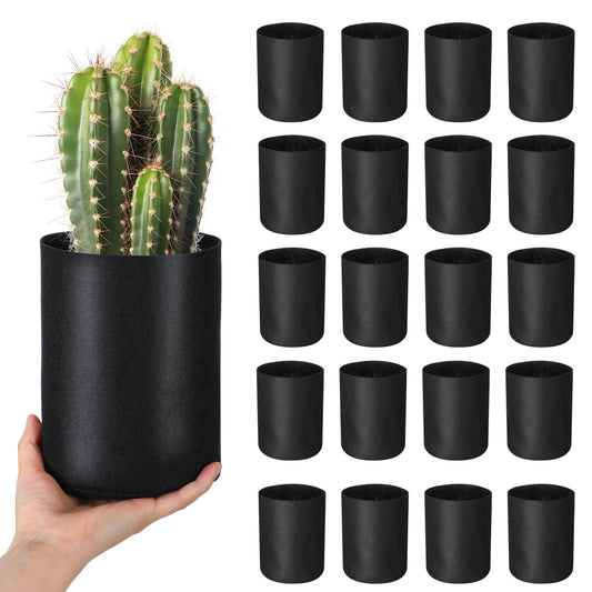 Yiyiring 20 Pcs 1/2 Gallon Aeration Fabric Pot Plant Grow Bag Small Grow Bags for Seed Starting Soil Transplant Home Garden Supply