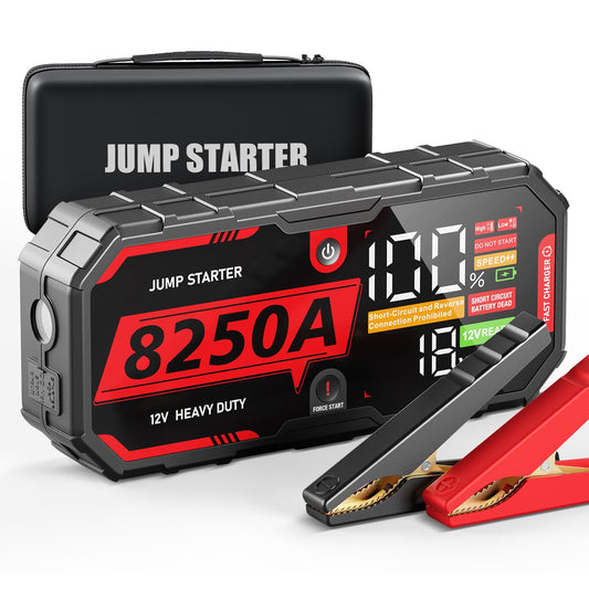 ATGFOX 8250A Jump Starter Heavy Duty Jumper Starter Portable Battery Pack (Up to 13L Gas / 10L Diesel), 24000mAh Power Bank, 12V Auto Car Truck Battery Booster Jump Box, 48-Months Stand-by Time