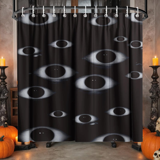 Koveni Horror Creepy Eyes Shower Curtain 72x72 Inch with Hooks, Gothic Halloween Bathroom Decor, Scary Dark Waterproof Polyester Fabric for Spooky Home