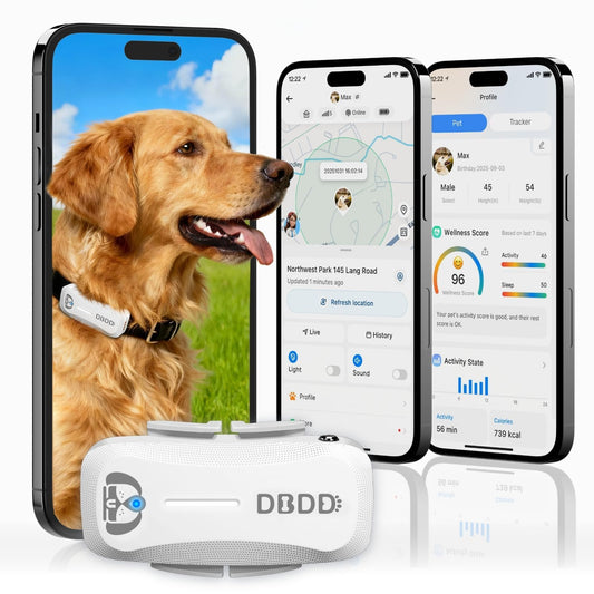 Next-Gen GPS Dog Tracker + 36-Month Plan | Real-Time Location & Escape Alerts | Health Monitoring | Waterproof | iOS & Android Compatible | for Dogs 35lbs+ (White)