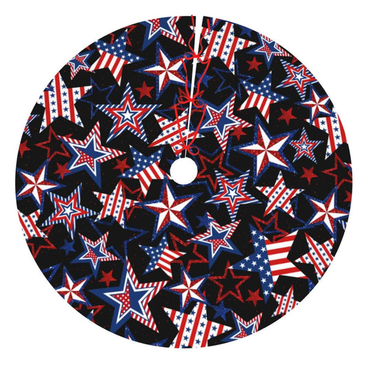 4th of July Patriotics American Veterans Day Christmas Tree Skirt Memorial Day Xmas Tree Mat Halloween Christmas Tree Ornaments Decorations Holiday Party Indoor Outdoor 30"
