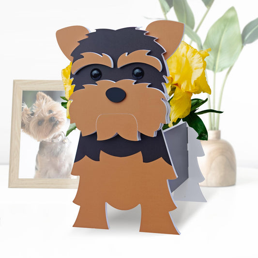 Lnakio Yorkshire Dog Planter, Cute Animal Shape Flower Planters, Plant Pots for Indoor/Outdoor Garden Decor, Unique Gifts/Souvenirs for Pet Lovers