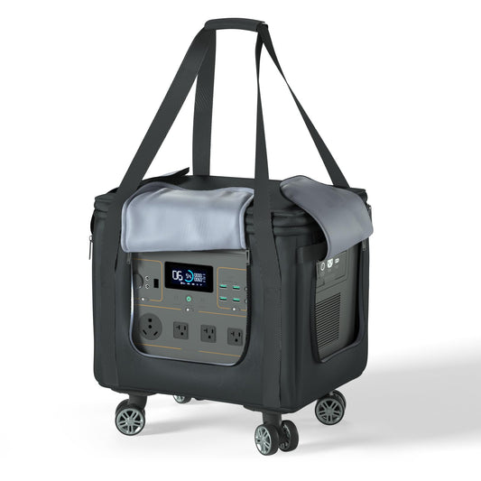 Santiano Power Station Bag,Easy to Carry,360° Removeable Wheels,Sailing Class -900D Waterproof Oxford Cloth,15*12*13in,Protect to 1200w-1800w Power Station,Outdoor Work, Travel, Fishing, RV, Camping