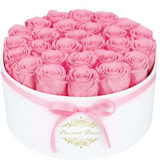 27 Forever Flowers in a Luxury Suede Box, Preserved Roses Birthday Gifts for Women, Romantic Anniversary Wedding Gifts for Women Her Girlfriend Wife Pink
